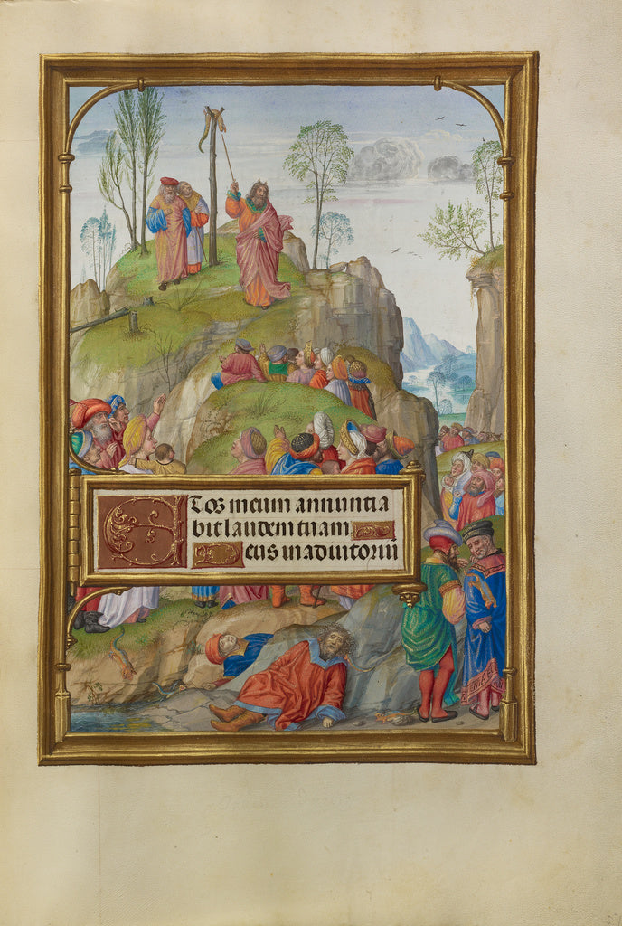 Master of James IV of Scotland:Moses and the Brazen Serpent, Poster Print Wall Art