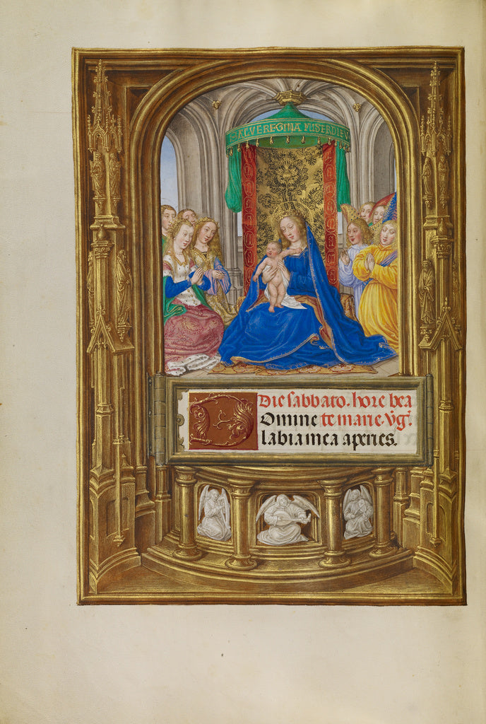 Master of James IV of Scotland:The Virgin and Child Enthrone, Poster Print Wall Art