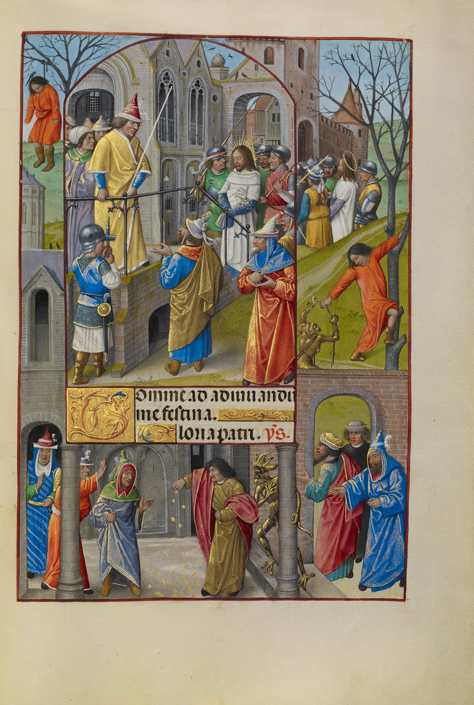 Master of the Prayer Books of around 1500:Christ before Pila, Poster Print Wall Art