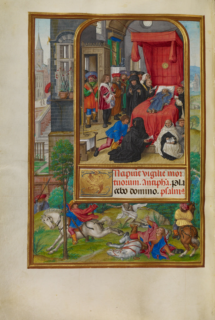 Master of James IV of Scotland:Deathbed Scene, Poster Print Wall Art