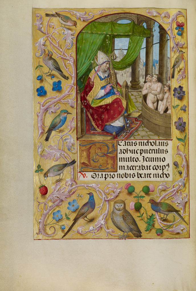 Master of the Lübeck Bible:Saint Nicholas Rescuing Three Yo, Poster Print Wall Art