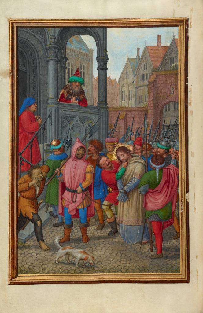 Simon Bening:Christ Led from Herod to Pilate, Poster Print Wall Art
