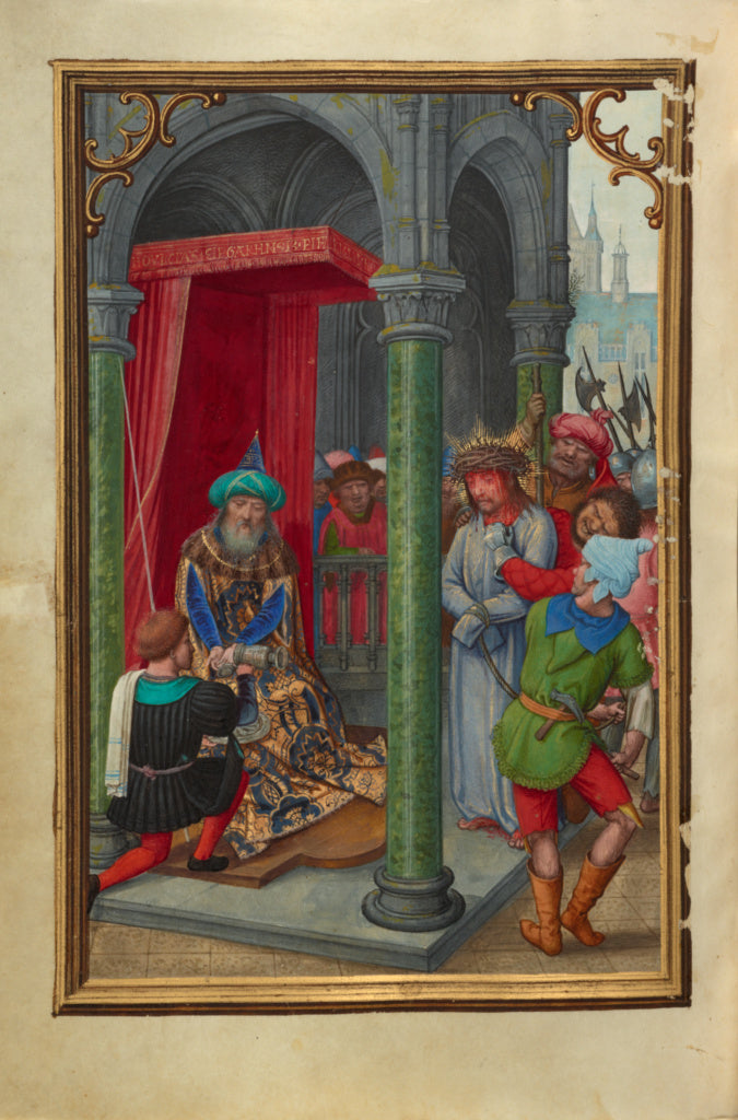 Simon Bening:Pilate Washing his Hands, Poster Print Wall Art