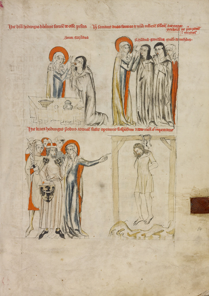 Unknown maker:Saint Hedwig Saving a Choking Nun and Curing a, Poster Print Wall Art