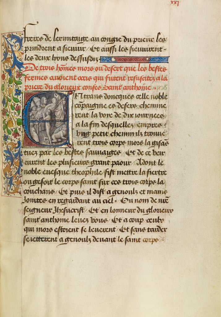 Master of the Brussels Romuléon or workshop:Initial E: Sain, Poster Print Wall Art