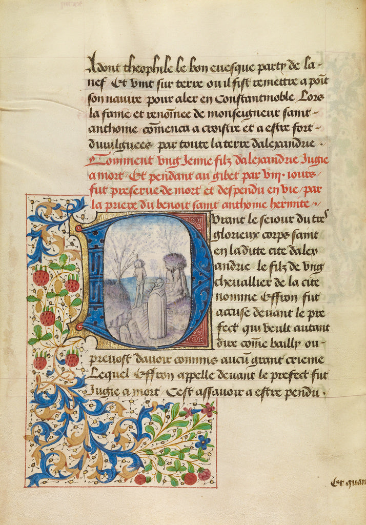 Master of the Brussels Romuléon or workshop:Initial D: Sain, Poster Print Wall Art
