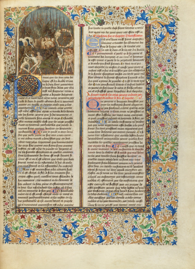 Master of the Oxford Hours:The Torments of Hell, Poster Print Wall Art