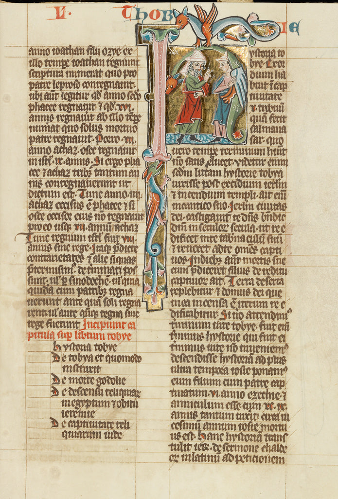Unknown:Initial H: Tobias Speaking to a Young Man, Poster Print Wall Art