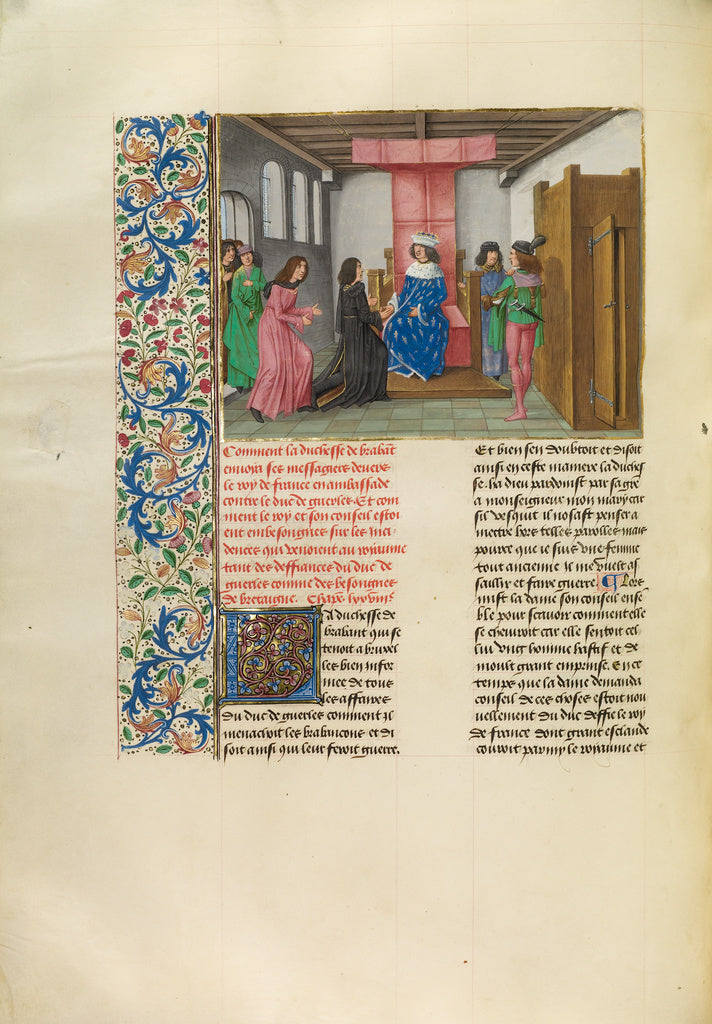 Master of the Getty Froissart:The Embassy of the Duke of Bra, Poster Print Wall Art