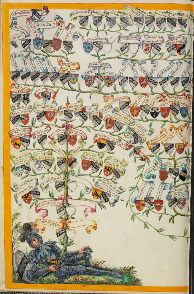 Unknown:Derrer Family Tree from Friedrich Derrer, Poster Print Wall Art