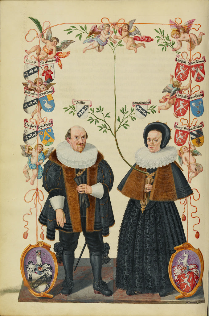 Georg StrauchUnknown:Genealogy of the Derrer Family, Poster Print Wall Art