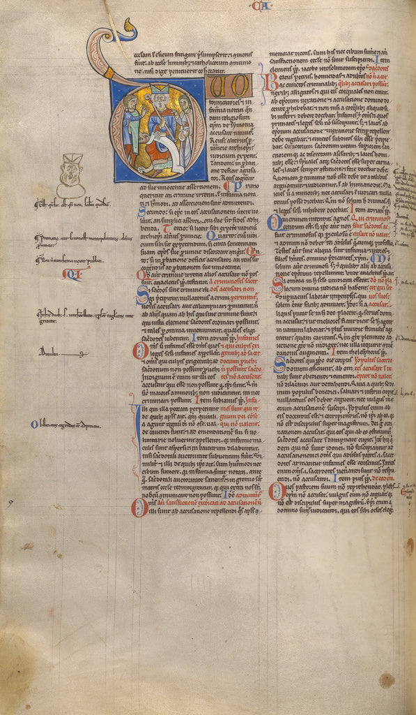 Unknown:Initial D: A Bishop Enthroned with Two Plantiffs, Poster Print Wall Art