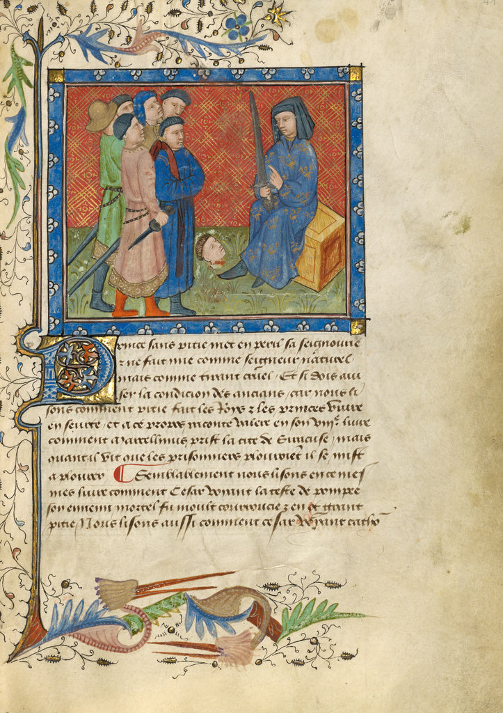 Unknown Artist:A Group of Men Standing before Caesar and the Severe, Poster Print Wall Art