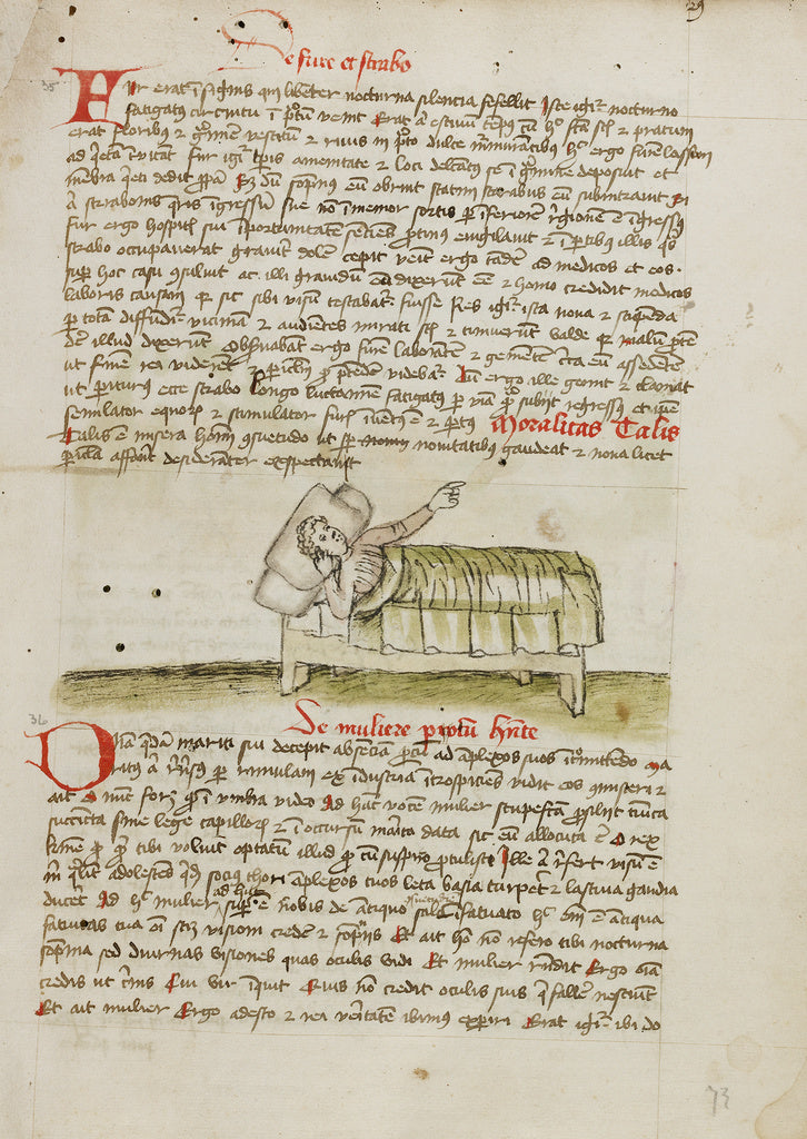 Unknown Artist:A Man in a Bed, Poster Print Wall Art