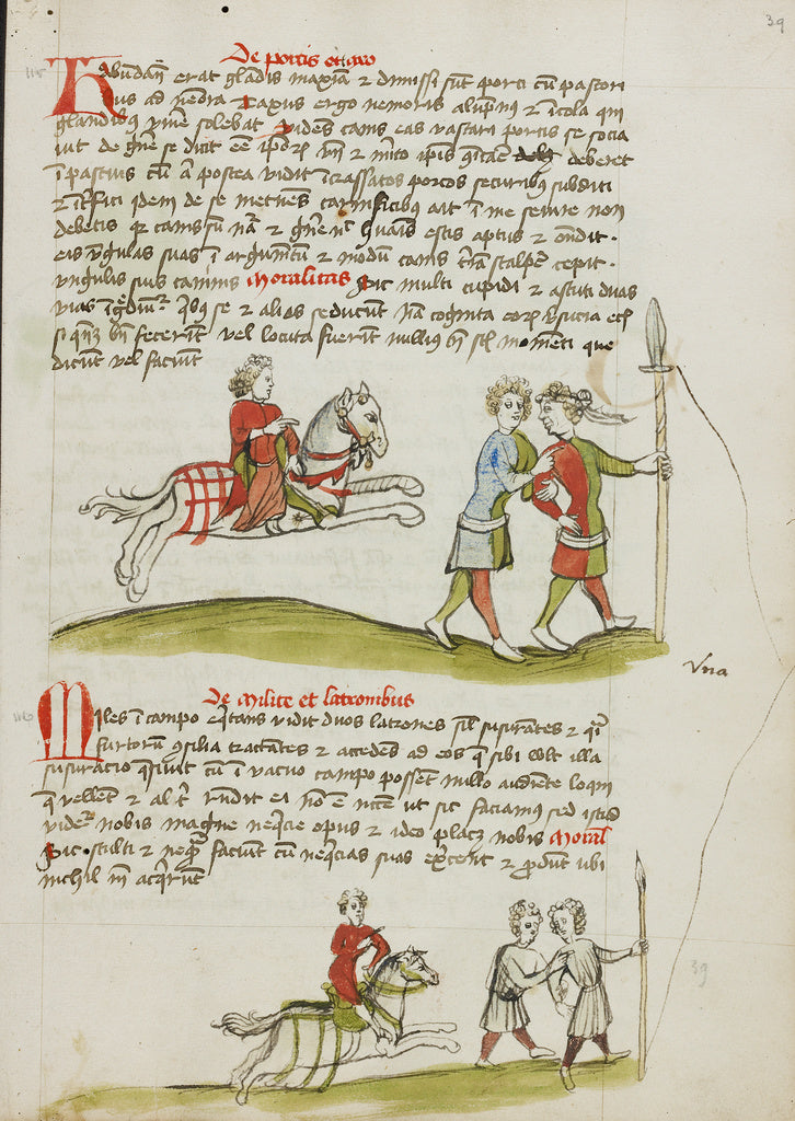 Unknown Artist:A Horseman and Two Robbers, Poster Print Wall Art