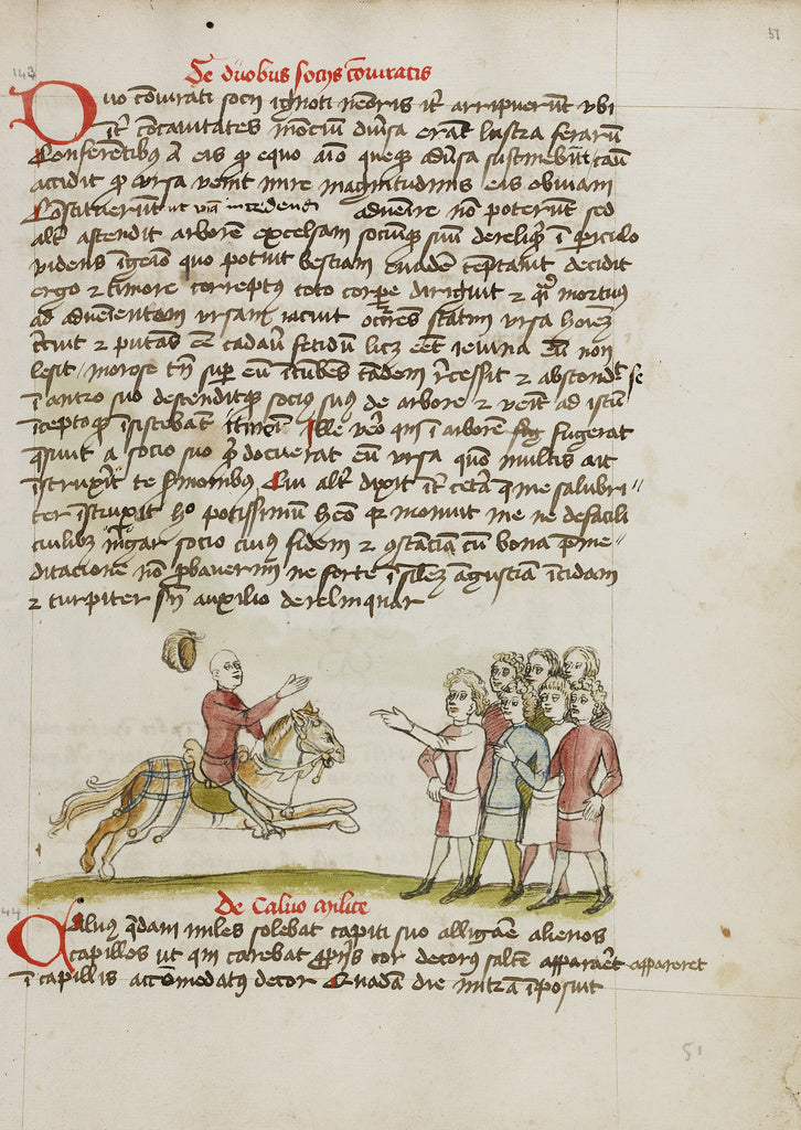 Unknown Artist:A Horseman Leaving his House before a Crowd of Peopl, Poster Print Wall Art