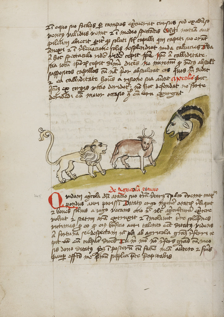 Unknown Artist:A Lion and an Ox before a Billy-Goat, Poster Print Wall Art
