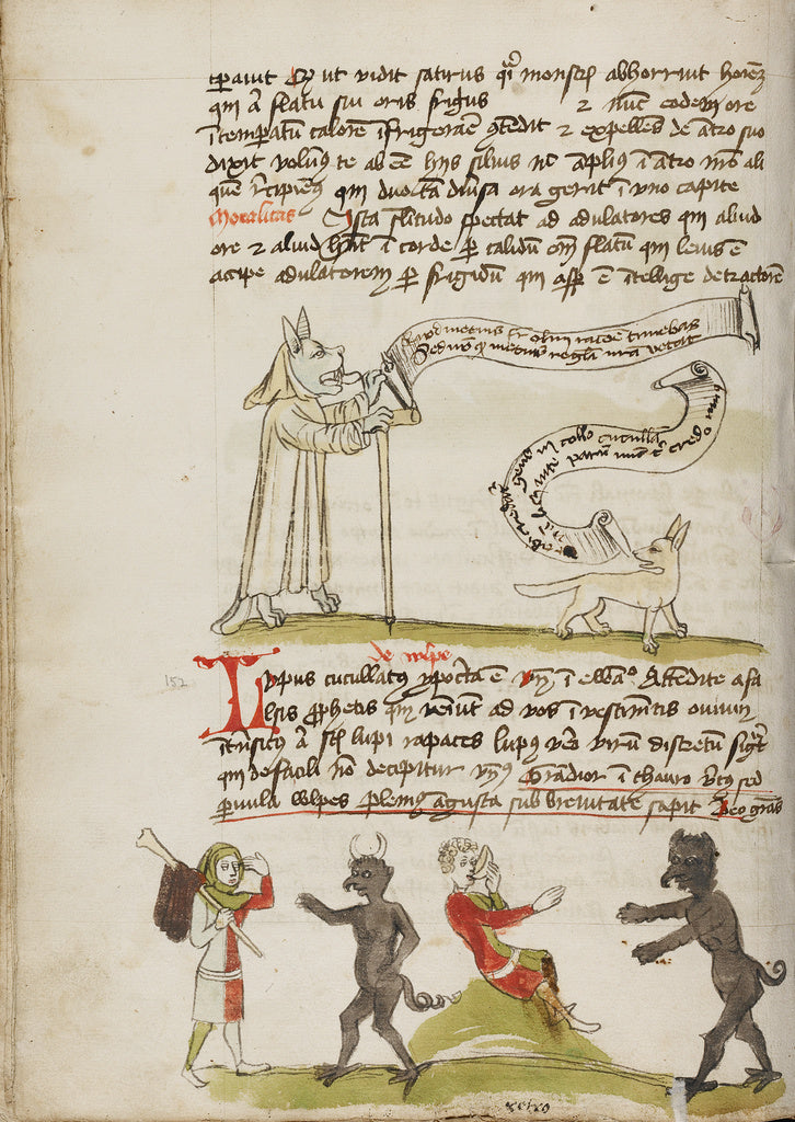 Unknown Artist:A Wolf in a Monk's Habit with a Fox and a Wolf; A Ma, Poster Print Wall Art