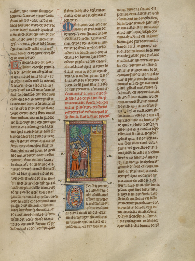 Unknown:Two Knights in Conversation at the Castle of Tears, Poster Print Wall Art
