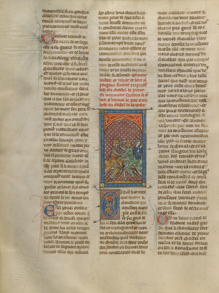 Unknown:Sword Fight between Tristan and Brunor, Poster Print Wall Art