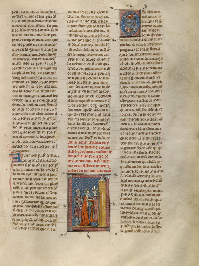 Unknown:Iseult and King Mark Embracing, Poster Print Wall Art