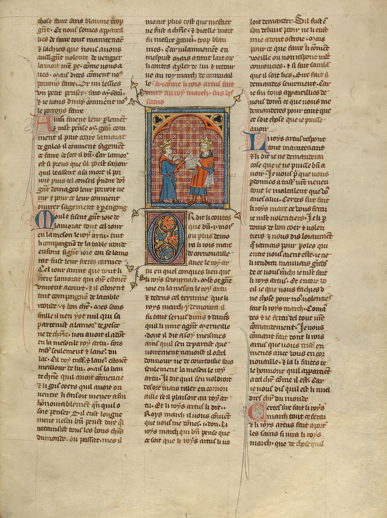 Unknown:King Mark Taking an Oath before King Arthur, Poster Print Wall Art