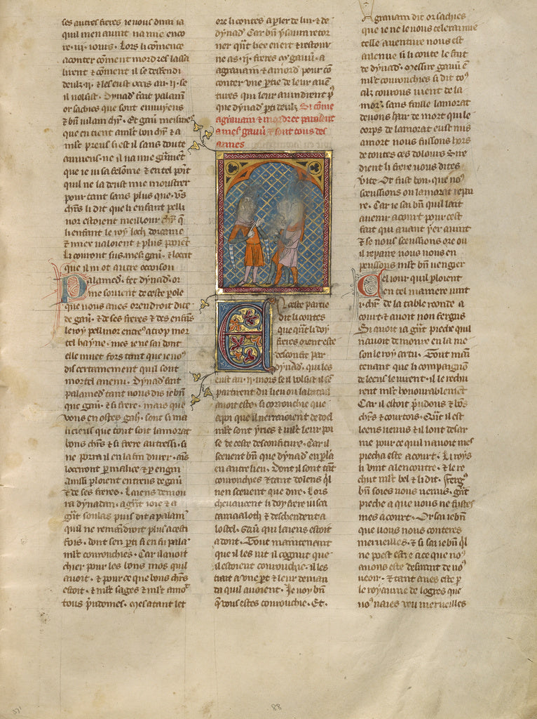 Unknown:Agravain and Mordret Speaking with Gauvain, Poster Print Wall Art