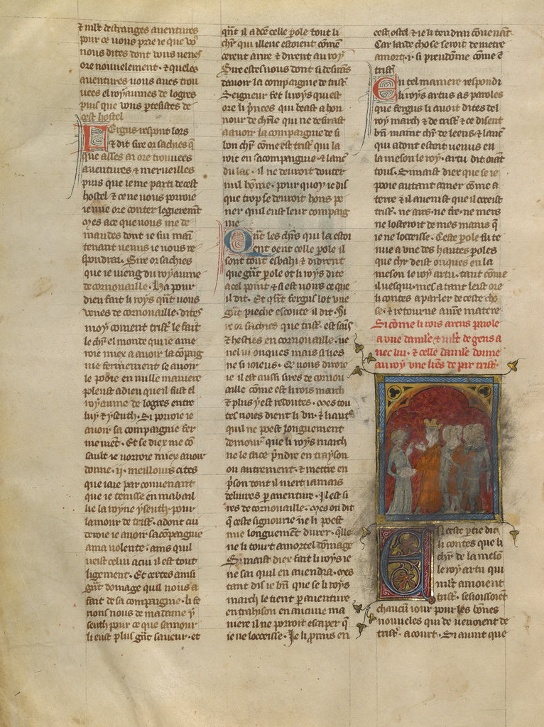 Unknown:King Arthur Receiving Tristan's Letter from a Demois, Poster Print Wall Art