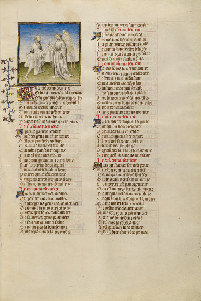 Unknown:The God of Love Giving a List of Ten Commands to the, Poster Print Wall Art