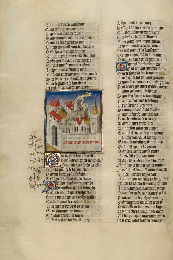 Unknown:Queen Dido Killing Herself with a Sword, Poster Print Wall Art