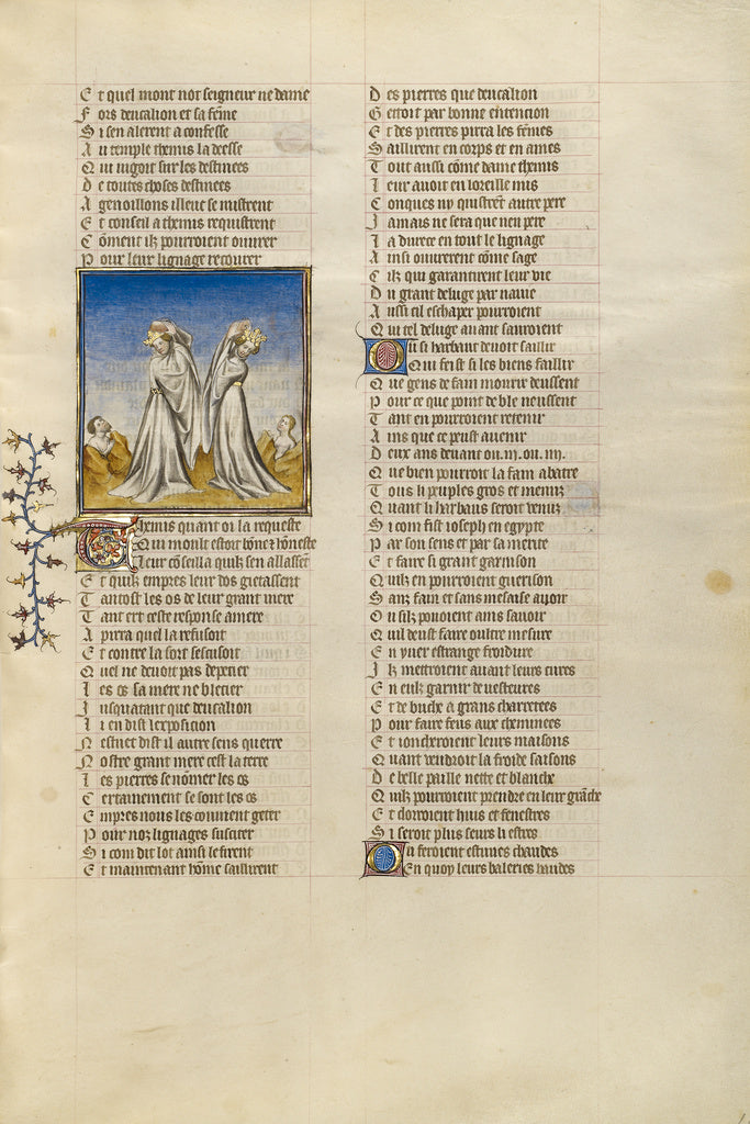 Unknown:Dukalion and Pyrrha Throwing Stones over their Shoul, Poster Print Wall Art