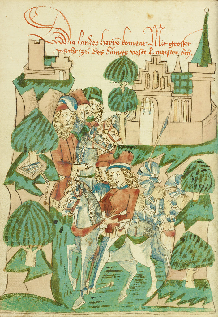 Hans SchillingFollower of:King Avenir with Nobles and Master, Poster Print Wall Art