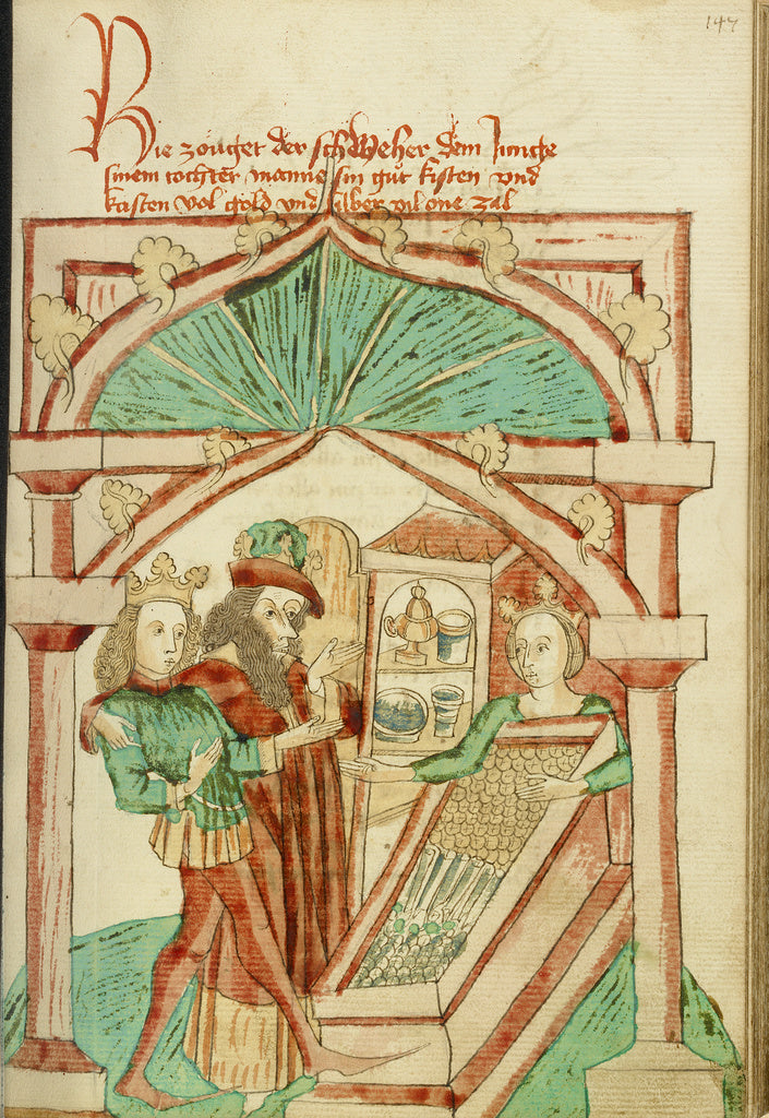 Hans SchillingFollower of:The King Showing his Son-in-Law a , Poster Print Wall Art