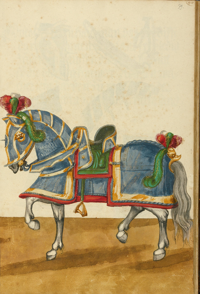 Unknown Artist:A Horse in Armor for a Tournament, Poster Print Wall Art