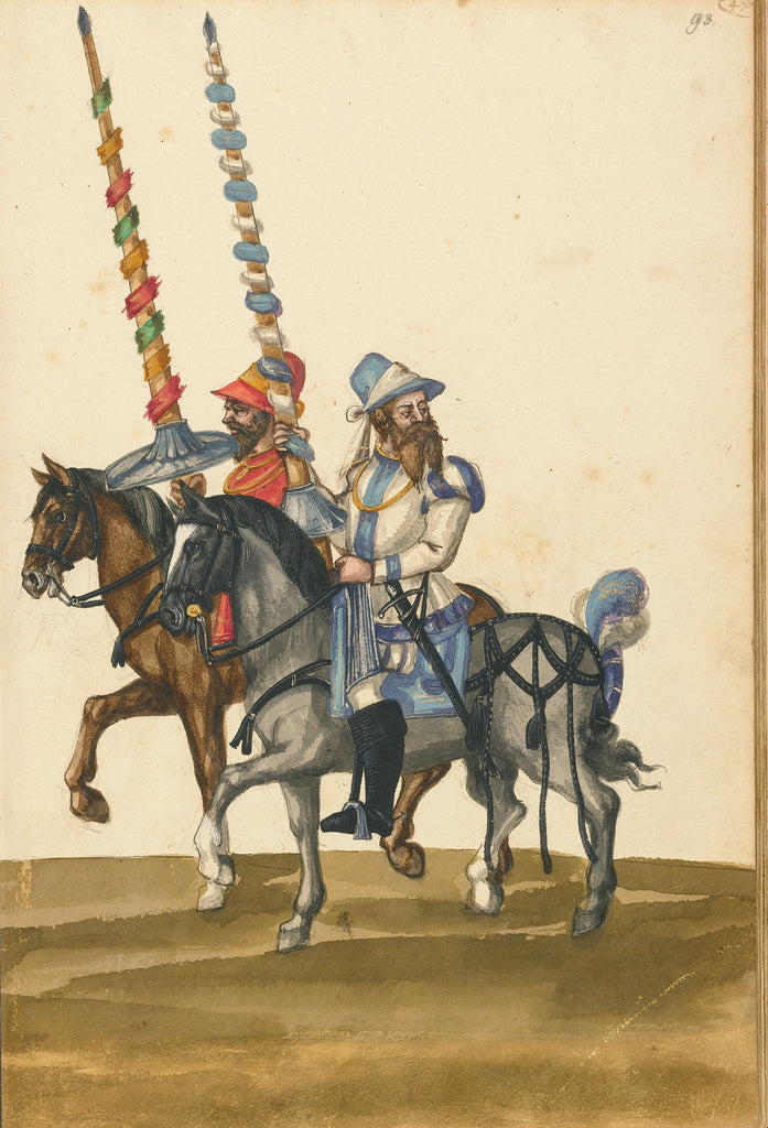 Unknown:Two Horsemen with Lances, Poster Print Wall Art