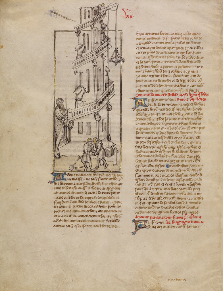 First Master of the Bible historiale of Jean de Berry:The Bu, Poster Print Wall Art
