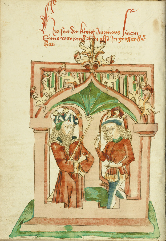 Hans SchillingFollower of:King Avenir Converses with Josapha, Poster Print Wall Art