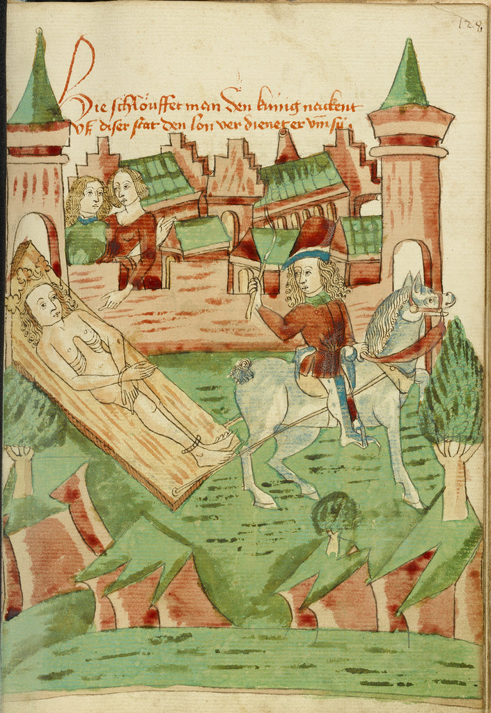 Hans SchillingFollower of:A Naked King, tied to a board, is , Poster Print Wall Art