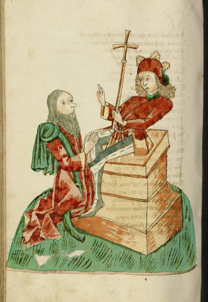 Hans SchillingFollower of:The Enthroned Josaphat in Conversa, Poster Print Wall Art