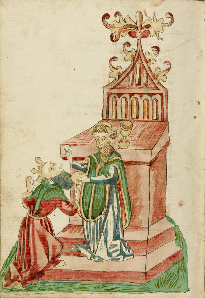 Hans SchillingFollower of:Josaphat receives Communion from B, Poster Print Wall Art