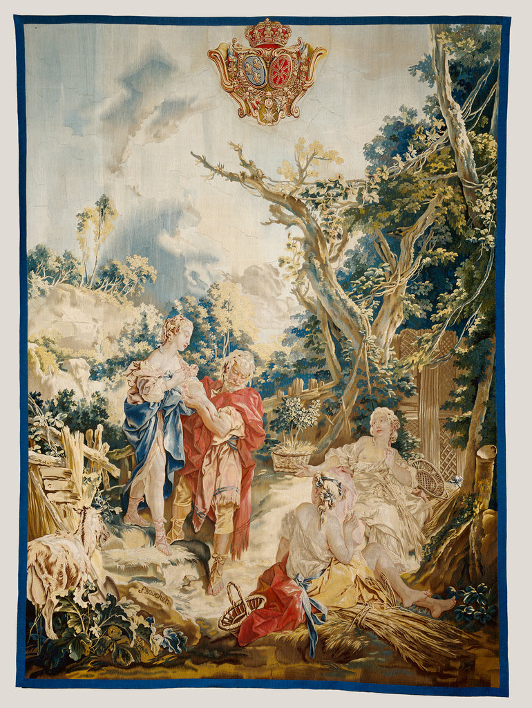 François BoucherAfter design by:Tapestry: Psyche at the Bas, Poster Print Wall Art