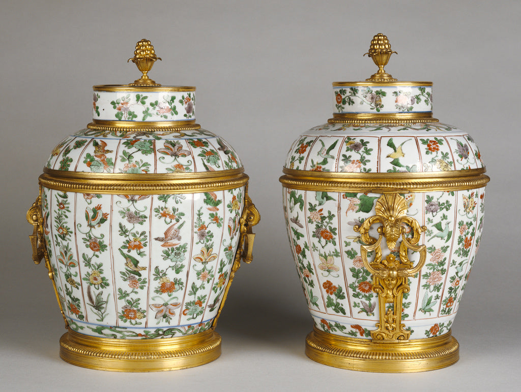 Unknown:Pair of Mounted Lidded Vases,16x12"(A3)Poster