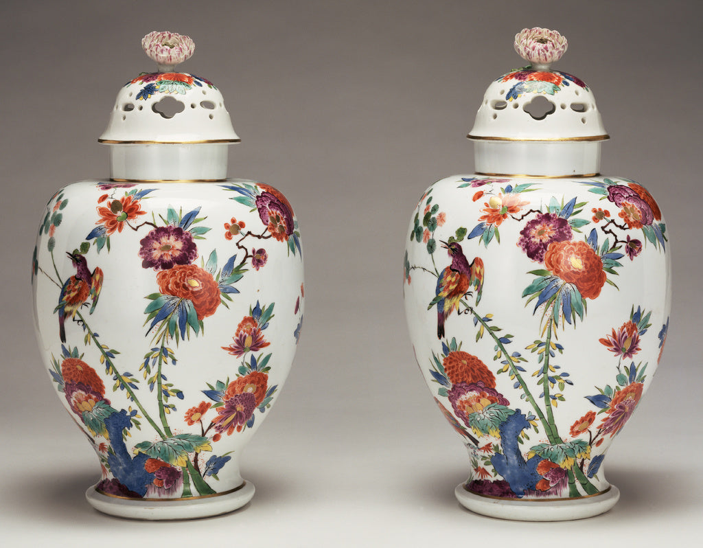 Meissen Porcelain Manufactory:Pair of Lidded Vases, Poster Print Wall Art