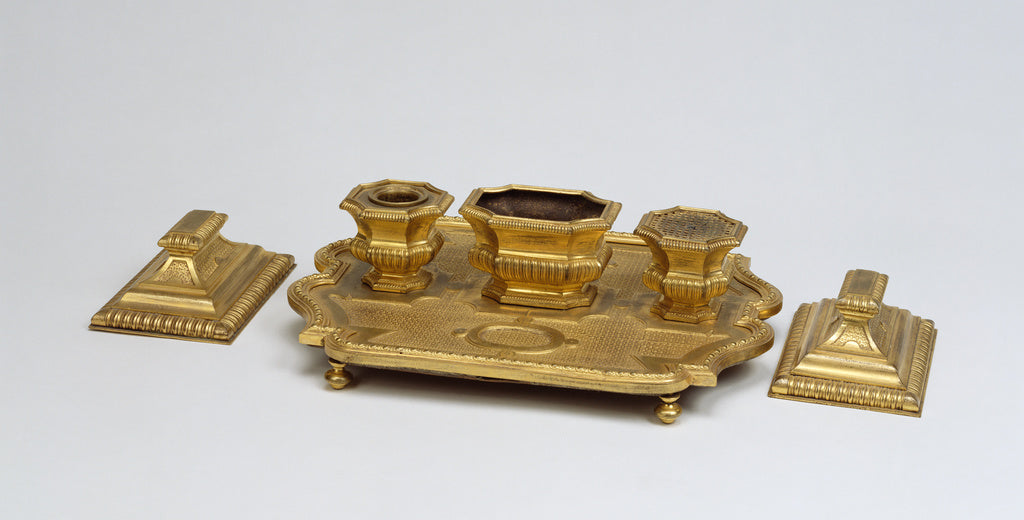 Unknown:Inkstand and Paperweights, Poster Print Wall Art
