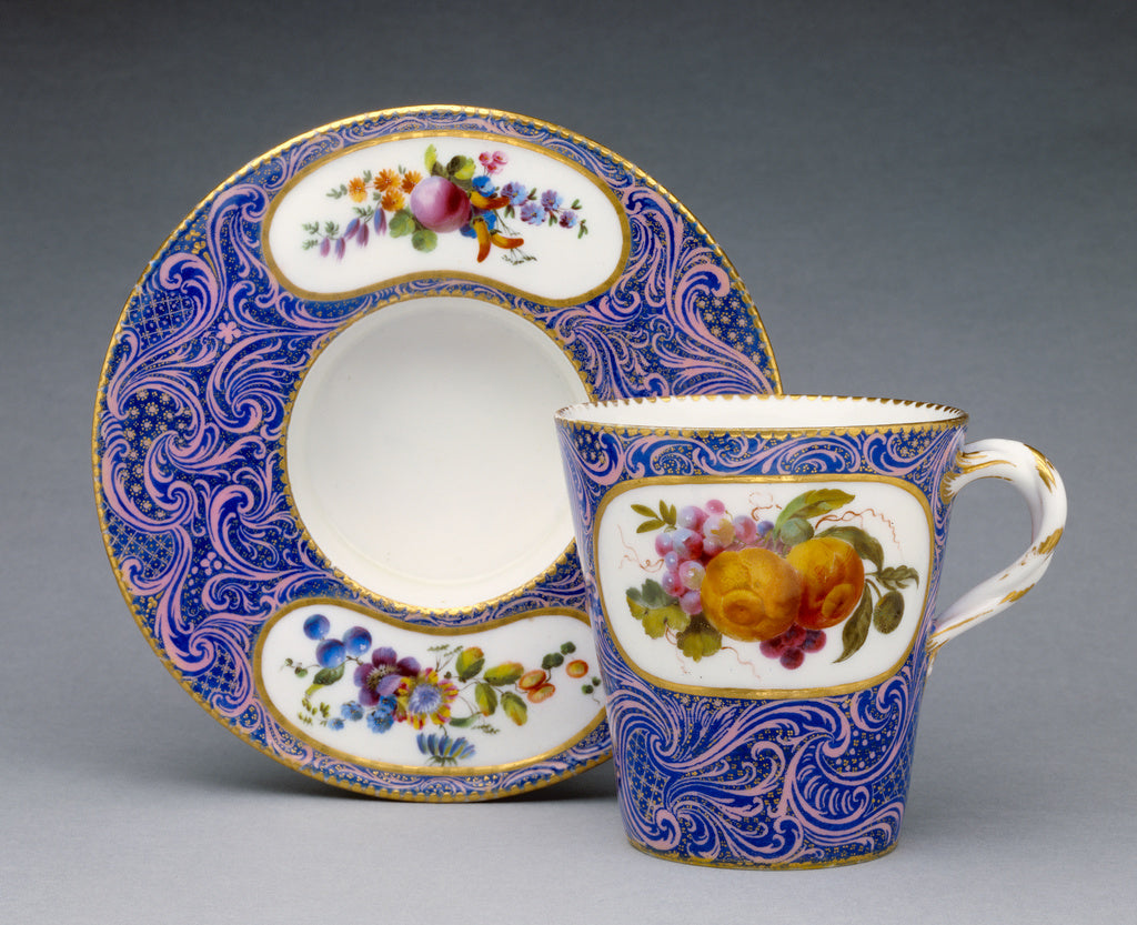 Sèvres Manufactory:Cup and Saucer (gobelet et soucoupe enfo, Poster Print Wall Art