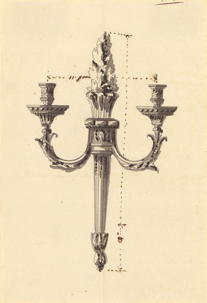 Jean-Louis PrieurAttributed to:Drawing for a Wall Light, Poster Print Wall Art