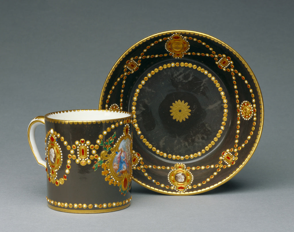 Antoine CapelleGround color painted by:Cup and Saucer (gobel, Poster Print Wall Art