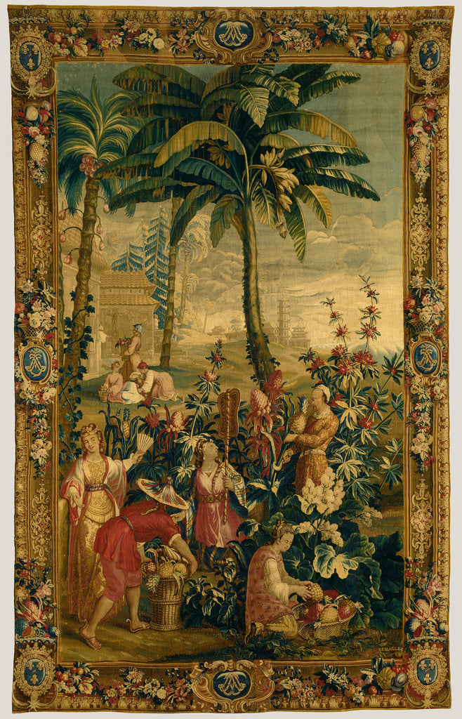 Guy-Louis VernansalAfter cartoons by:Tapestry: La Récolte d, Poster Print Wall Art