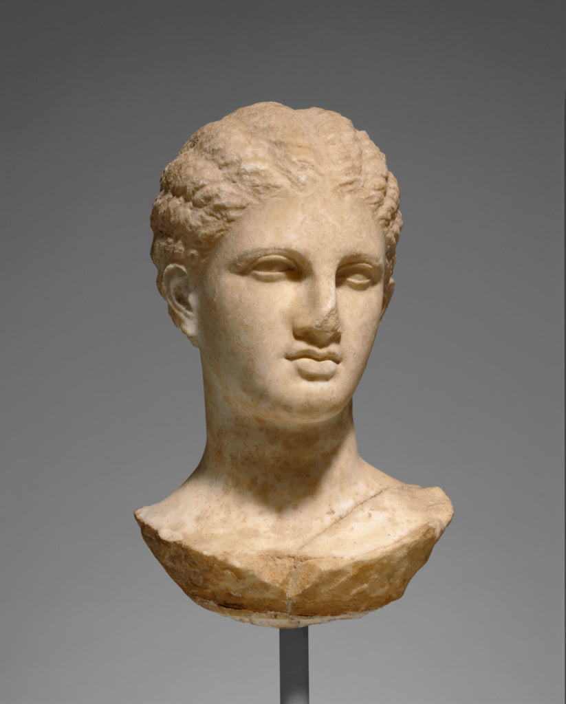 Unknown:Head of a Young Woman from a Grave Naiskos, Poster Print Wall Art