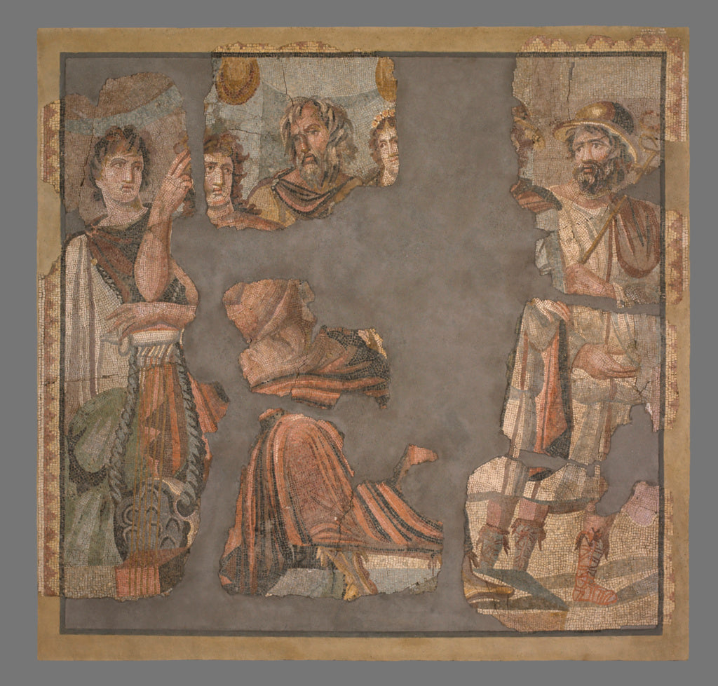 Unknown:Mosaic Floor with Achilles and Briseis, Poster Print Wall Art